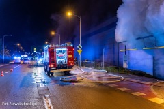 Fot. NewsLubuski.pl, 27.04.2023, pozar na terenie podziemnego parkignu sklepu Castorama w Zielonej Gorze. Plonal sklad materialow budowlanych. W akcji gasniczej ponad 20 zastepow strazy pozarnej!