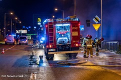 Fot. NewsLubuski.pl, 27.04.2023, pozar na terenie podziemnego parkignu sklepu Castorama w Zielonej Gorze. Plonal sklad materialow budowlanych. W akcji gasniczej ponad 20 zastepow strazy pozarnej!