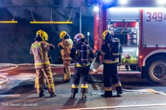 Fot. NewsLubuski.pl, 27.04.2023, pozar na terenie podziemnego parkignu sklepu Castorama w Zielonej Gorze. Plonal sklad materialow budowlanych. W akcji gasniczej ponad 20 zastepow strazy pozarnej!